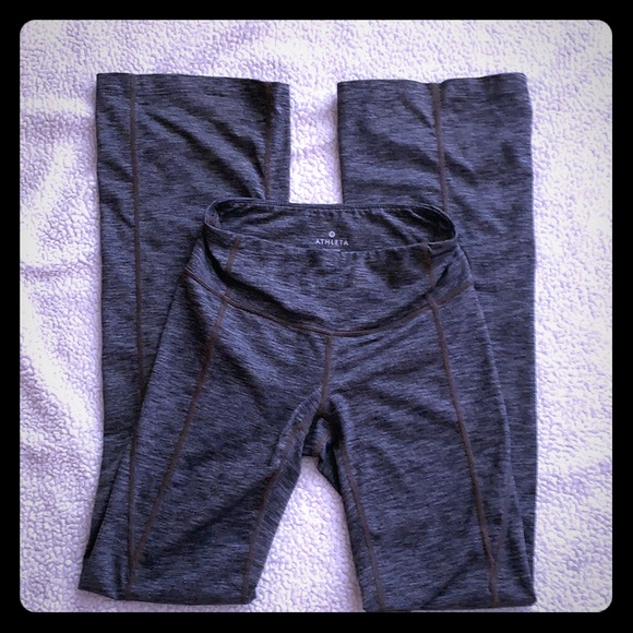 ATHLETA charcoal wide legged leggings🙏👍 - Picture 1 of 4